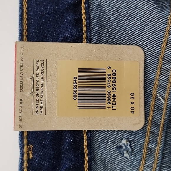 Levi's 505 Men's Denim Regular Original Style Blue Jeans Men's Size 40 X 30 - Picture 6 of 16